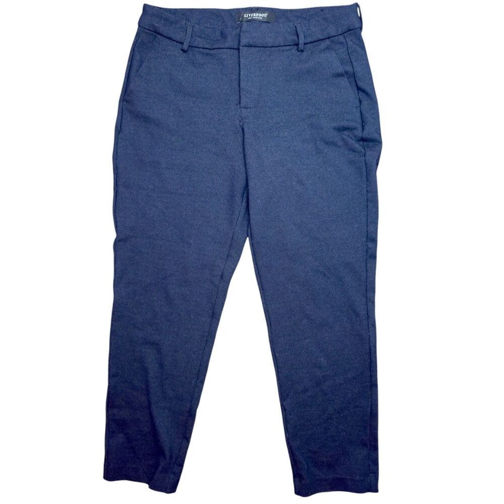 Liverpool Kelsey Kint Patterned Trousers Ankle Pants Blue Size: Petite 10/30